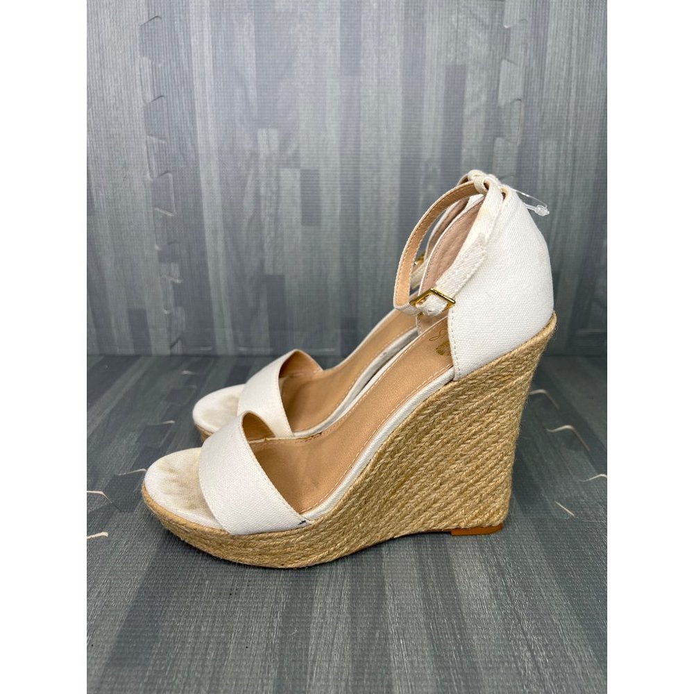 Colin Stuart Espadrilles Wedge White Women Size 6.5B Sandals Victoria Secret